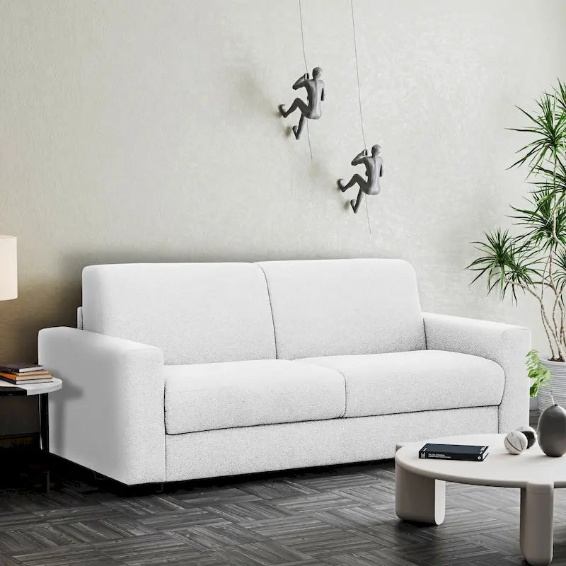 Pull-Out Sleeper Sofa Memory Foam Mattress Full Size Polyester Anthracite Silver
