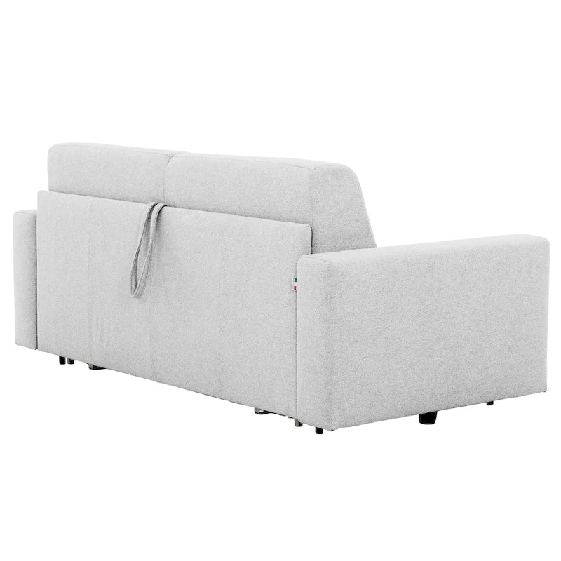 Pull-Out Sleeper Sofa Memory Foam Mattress Full Size Polyester Anthracite Silver