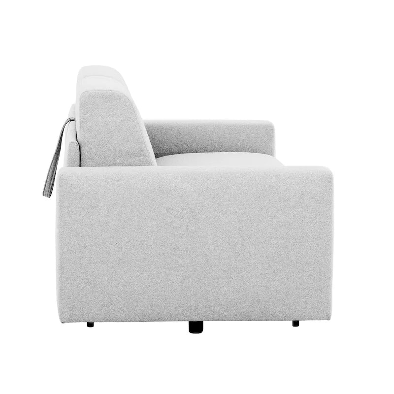 Pull-Out Sleeper Sofa Memory Foam Mattress Full Size Polyester Anthracite Silver
