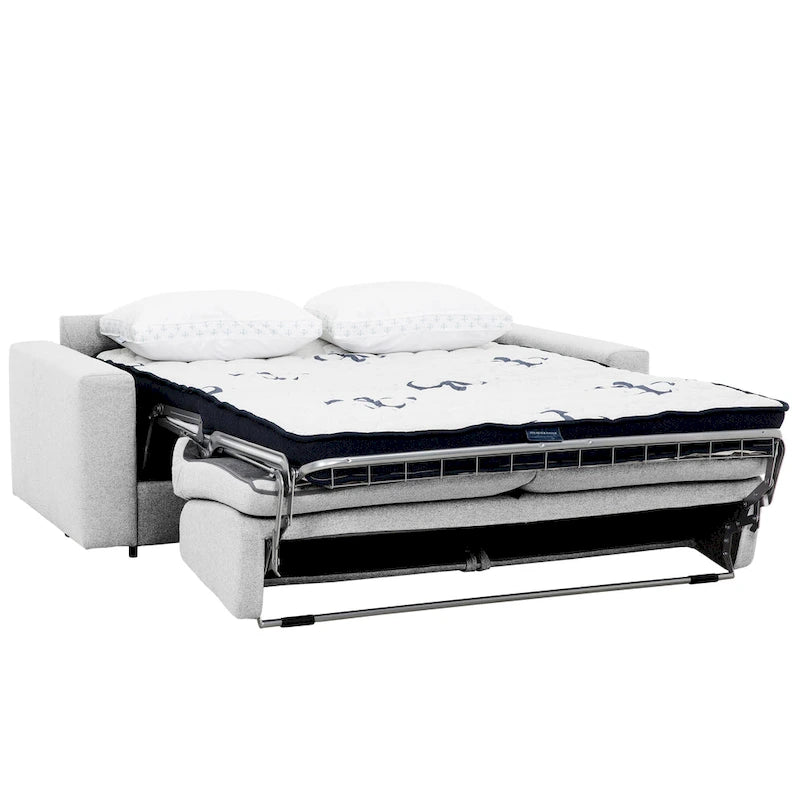 Pull-Out Sleeper Sofa Memory Foam Mattress Full Size Polyester Anthracite Silver