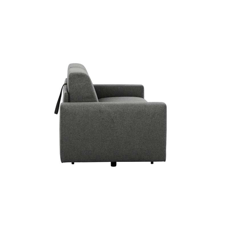 Pull-Out Sleeper Sofa Memory Foam Mattress Full Size Polyester Anthracite Silver