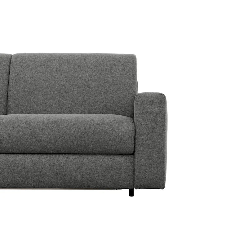 Pull-Out Sleeper Sofa Memory Foam Mattress Full Size Polyester Anthracite Silver