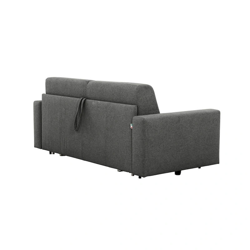 Pull-Out Sleeper Sofa Memory Foam Mattress Full Size Polyester Anthracite Silver