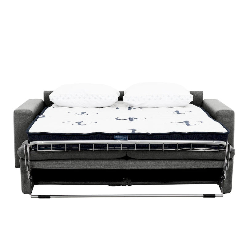 Pull-Out Sleeper Sofa Memory Foam Mattress Full Size Polyester Anthracite Silver