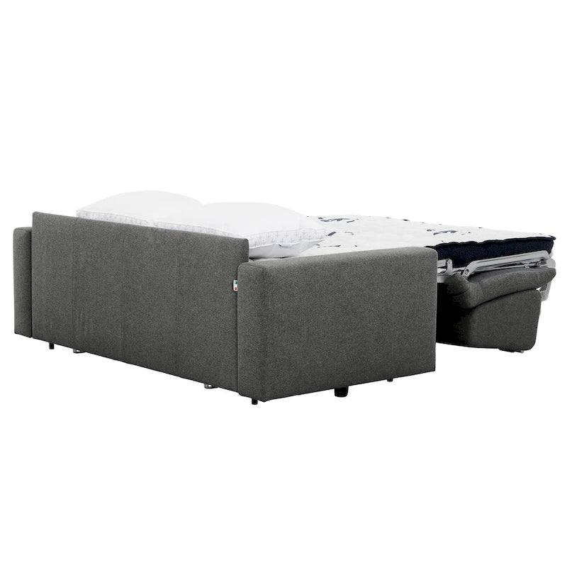 Pull-Out Sleeper Sofa Memory Foam Mattress Full Size Polyester Anthracite Silver