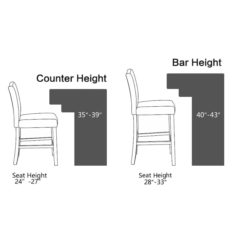 Button Tufted Wingback Counter Height Bar Stool Set of 2 Farmhouse Grey Beige
