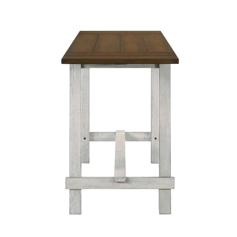 Expandable Drop Leaf Counter Height Dining Table Farmhouse Antique Light Oak White