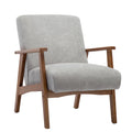Suede Accent Chair Beech Wood Arms Legs Thick Cushion Rustic Grey Blue Dark Grey