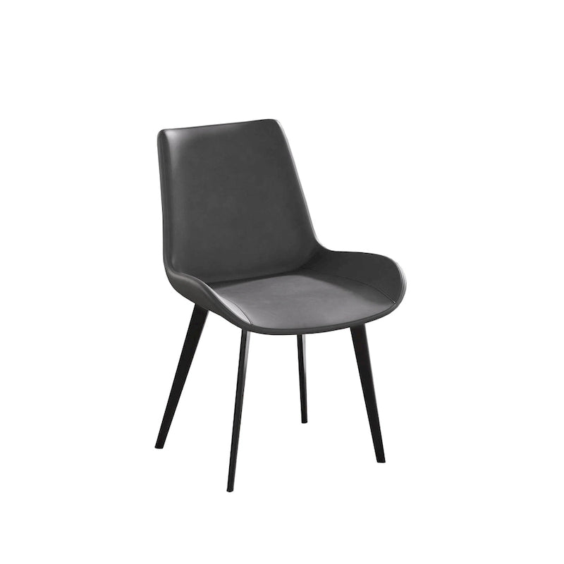 Modern PU Leather Dining Chair Ergonomic Metal Legs Set of 2 or 4 Brown Grey