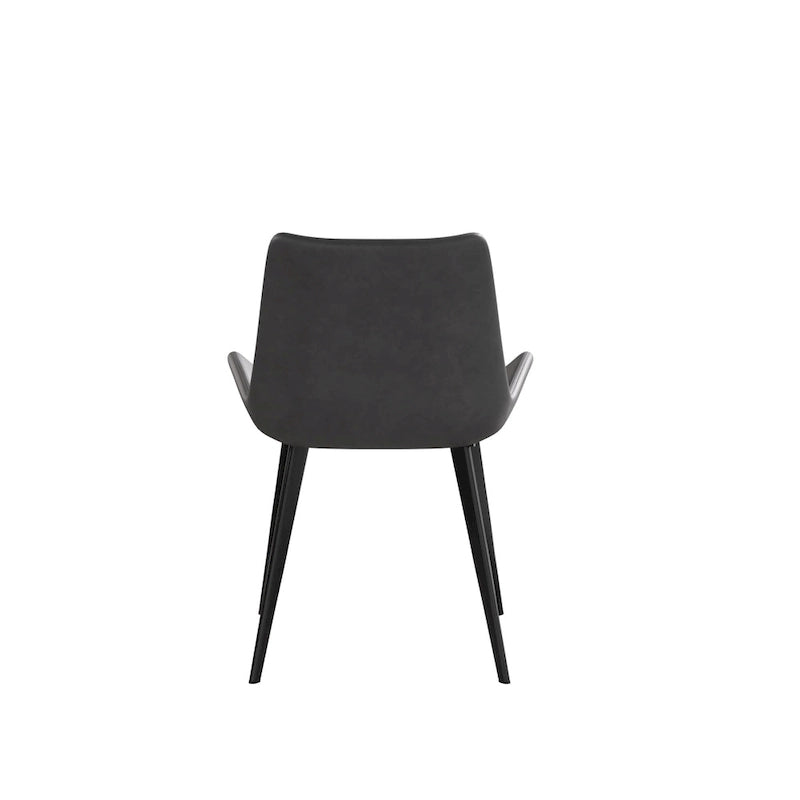 Modern PU Leather Dining Chair Ergonomic Metal Legs Set of 2 or 4 Brown Grey