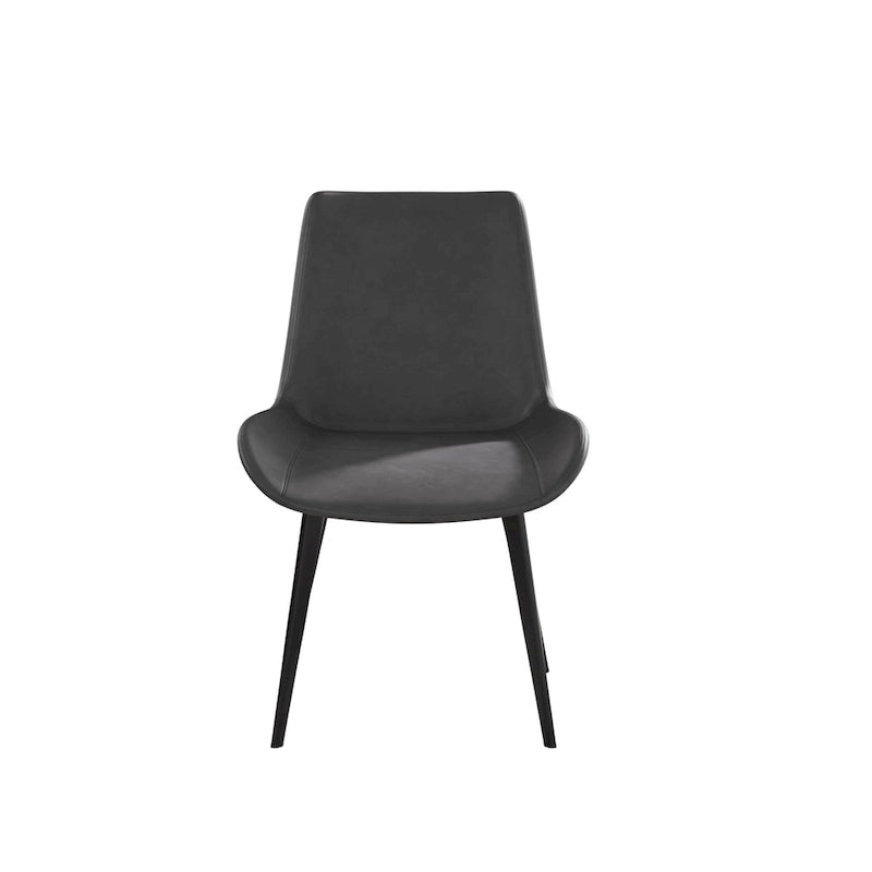 Modern PU Leather Dining Chair Ergonomic Metal Legs Set of 2 or 4 Brown Grey