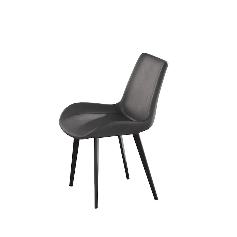 Modern PU Leather Dining Chair Ergonomic Metal Legs Set of 2 or 4 Brown Grey