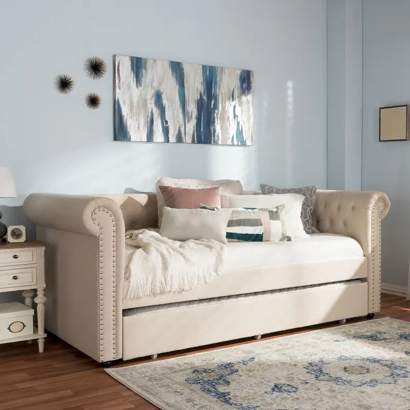 Taylor & Olive Cattail Upholstered Trundle Daybed