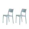 Stackable All-Weather Resin Armless Chair Open Back Indoor Outdoor Set of 2 Baby Blue Taupe White Black