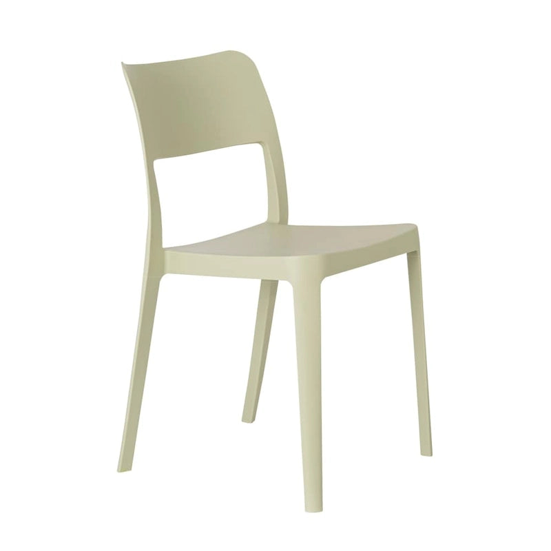 Stackable All-Weather Resin Armless Chair Open Back Indoor Outdoor Set of 2 Baby Blue Taupe White Black