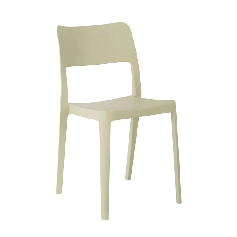 Stackable All-Weather Resin Armless Chair Open Back Indoor Outdoor Set of 2 Baby Blue Taupe White Black