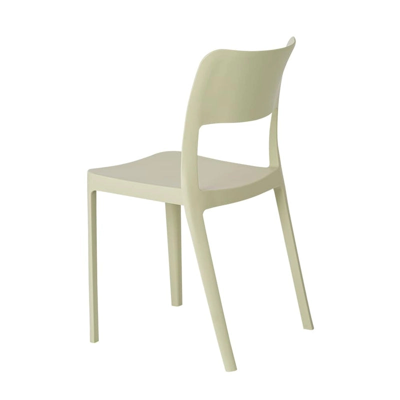 Stackable All-Weather Resin Armless Chair Open Back Indoor Outdoor Set of 2 Baby Blue Taupe White Black