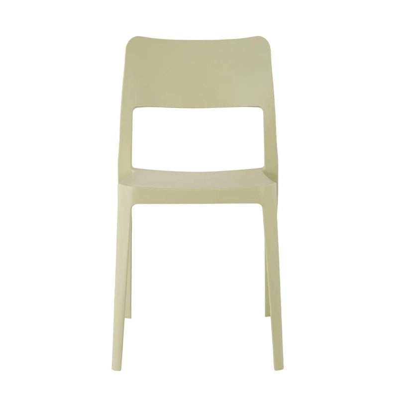 Stackable All-Weather Resin Armless Chair Open Back Indoor Outdoor Set of 2 Baby Blue Taupe White Black