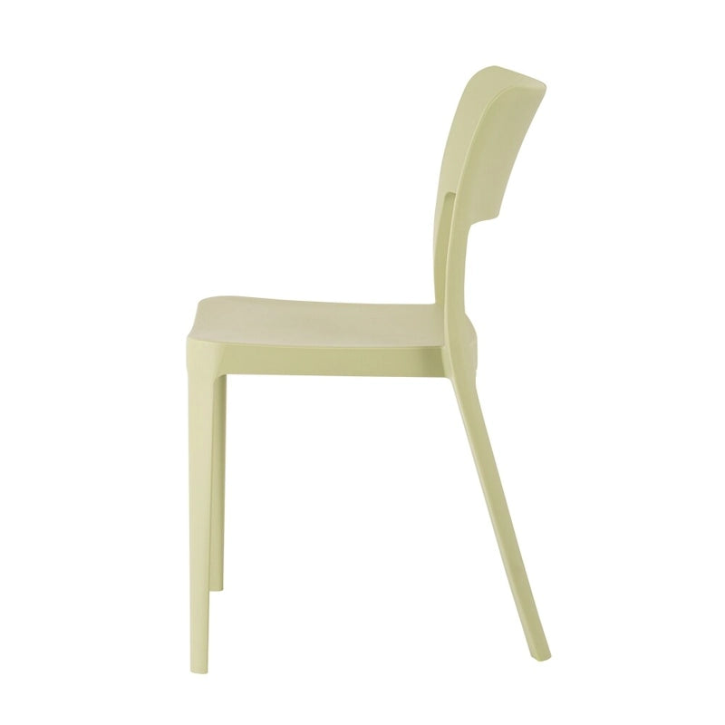 Stackable All-Weather Resin Armless Chair Open Back Indoor Outdoor Set of 2 Baby Blue Taupe White Black