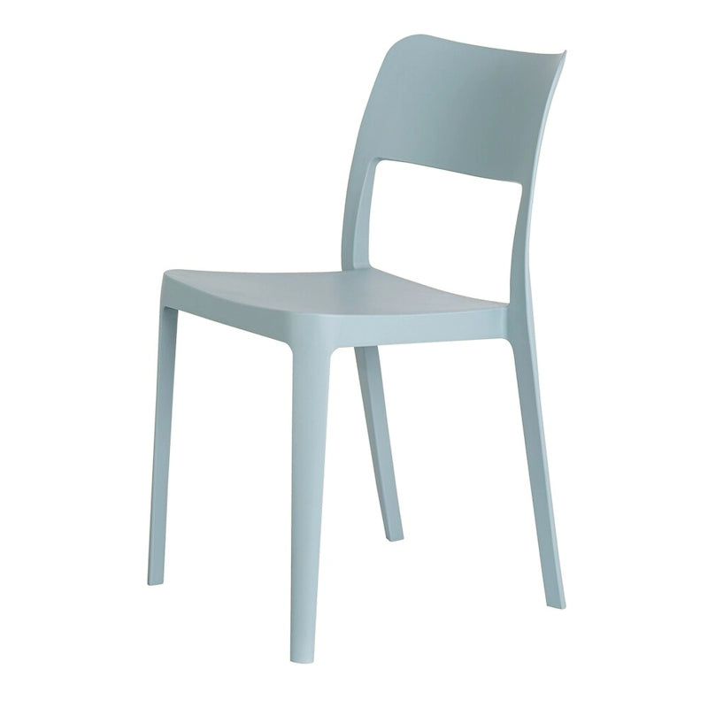 Stackable All-Weather Resin Armless Chair Open Back Indoor Outdoor Set of 2 Baby Blue Taupe White Black