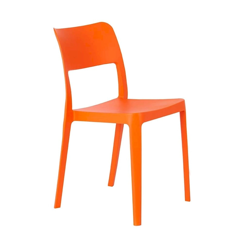 Stackable All-Weather Resin Armless Chair Open Back Indoor Outdoor Set of 2 Baby Blue Taupe White Black
