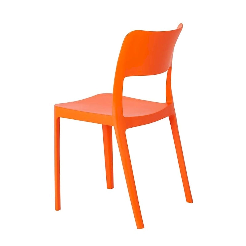 Stackable All-Weather Resin Armless Chair Open Back Indoor Outdoor Set of 2 Baby Blue Taupe White Black