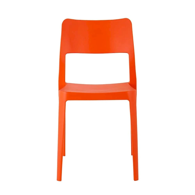 Stackable All-Weather Resin Armless Chair Open Back Indoor Outdoor Set of 2 Baby Blue Taupe White Black