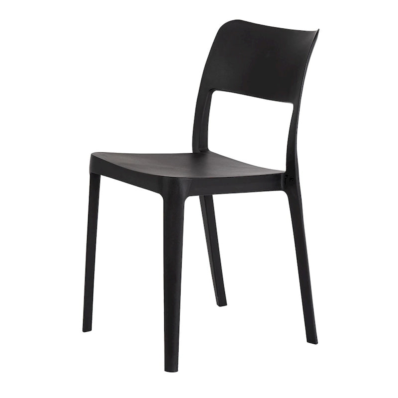 Stackable All-Weather Resin Armless Chair Open Back Indoor Outdoor Set of 2 Baby Blue Taupe White Black