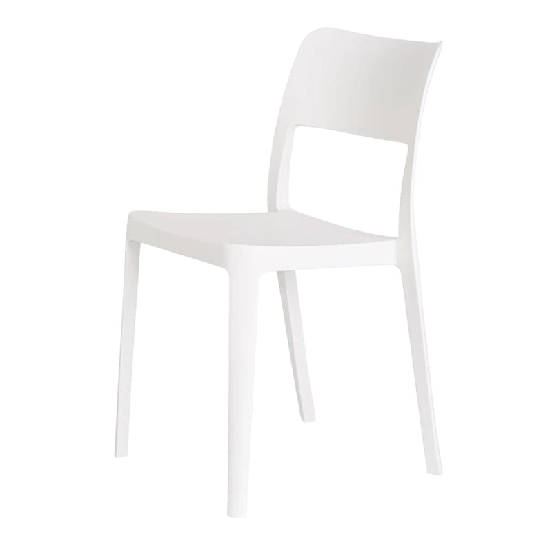 Stackable All-Weather Resin Armless Chair Open Back Indoor Outdoor Set of 2 Baby Blue Taupe White Black