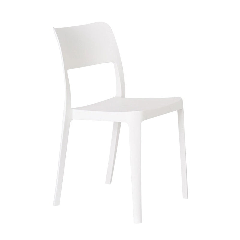 Stackable All-Weather Resin Armless Chair Open Back Indoor Outdoor Set of 2 Baby Blue Taupe White Black