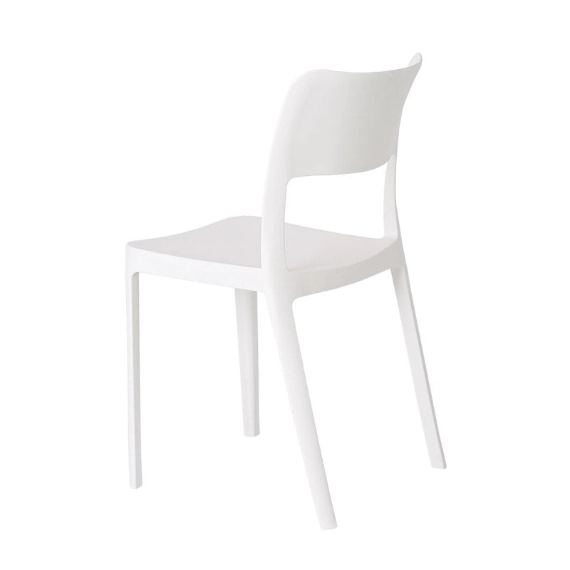 Stackable All-Weather Resin Armless Chair Open Back Indoor Outdoor Set of 2 Baby Blue Taupe White Black