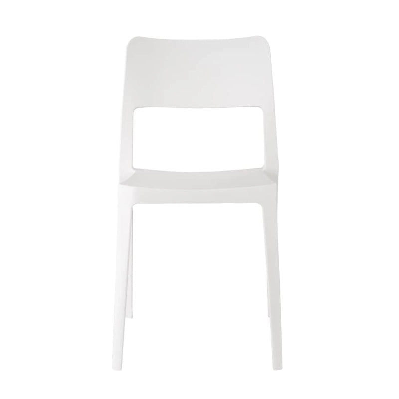 Stackable All-Weather Resin Armless Chair Open Back Indoor Outdoor Set of 2 Baby Blue Taupe White Black