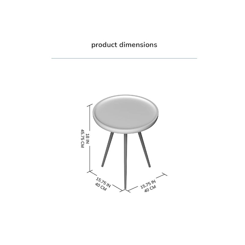 Round Mango Wood End Table Tri-Leg Tapered Metal Legs Handcrafted Natural Black Walnut