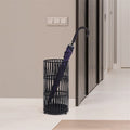 Round Metal Umbrella Stand Open Weave Removable Drip Tray Entryway Black Gold