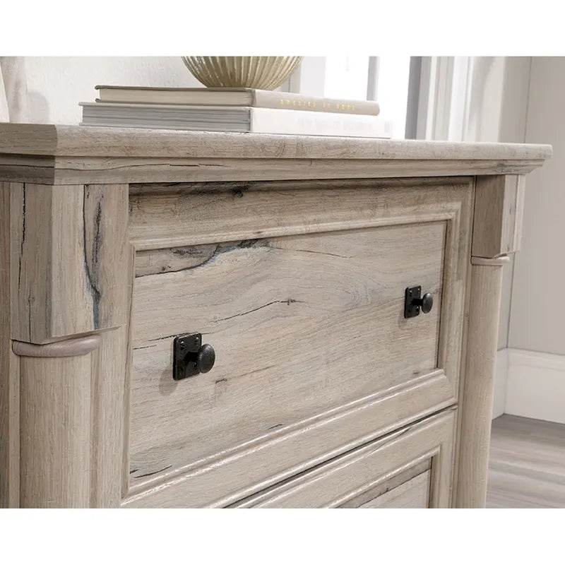 2-Drawer Lateral File Cabinet Full Extension Letter Legal Wood Split Oak Cherry Glacier