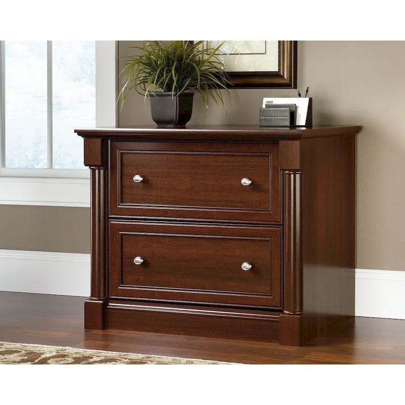 2-Drawer Lateral File Cabinet Full Extension Letter Legal Wood Split Oak Cherry Glacier