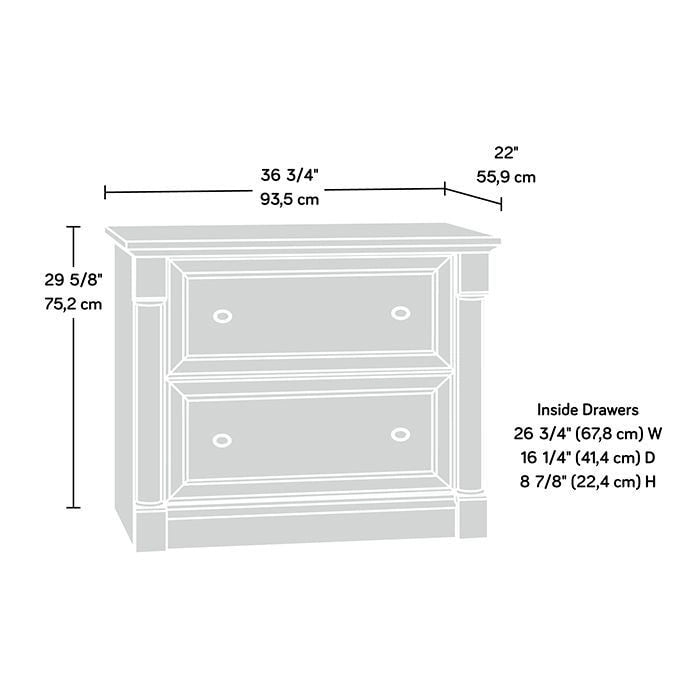 2-Drawer Lateral File Cabinet Full Extension Letter Legal Wood Split Oak Cherry Glacier