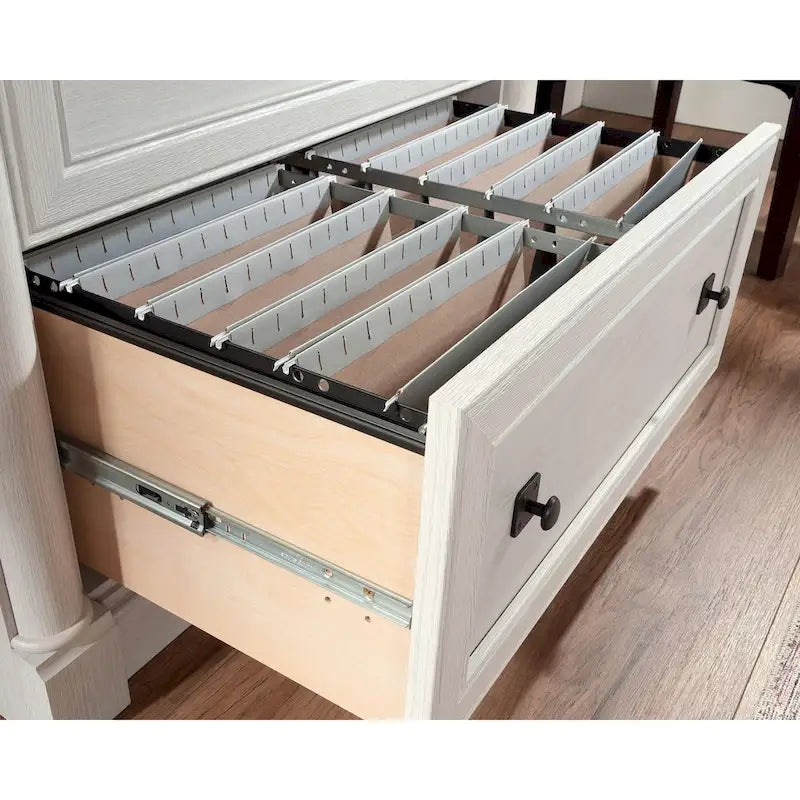 2-Drawer Lateral File Cabinet Full Extension Letter Legal Wood Split Oak Cherry Glacier
