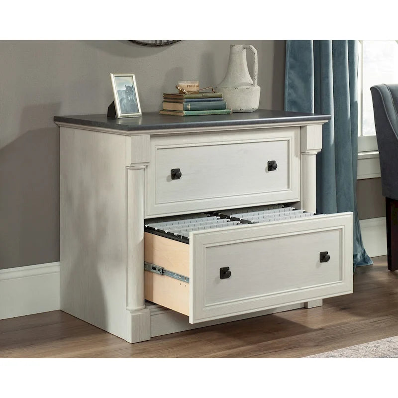 2-Drawer Lateral File Cabinet Full Extension Letter Legal Wood Split Oak Cherry Glacier