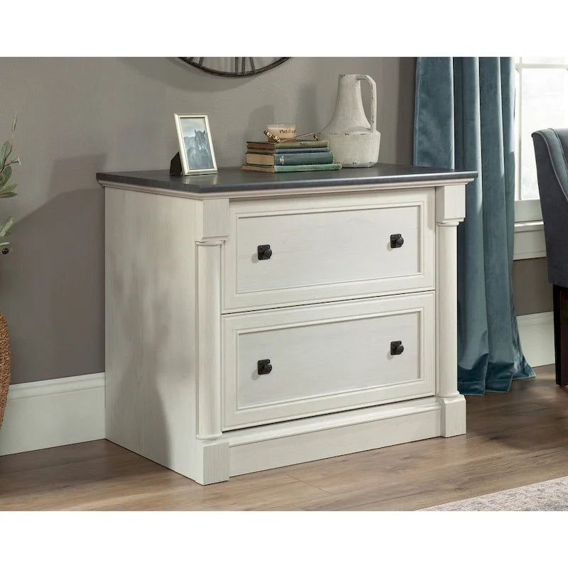 2-Drawer Lateral File Cabinet Full Extension Letter Legal Wood Split Oak Cherry Glacier