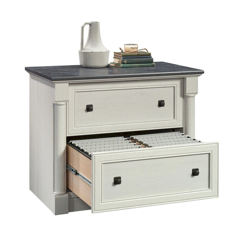 2-Drawer Lateral File Cabinet Full Extension Letter Legal Wood Split Oak Cherry Glacier