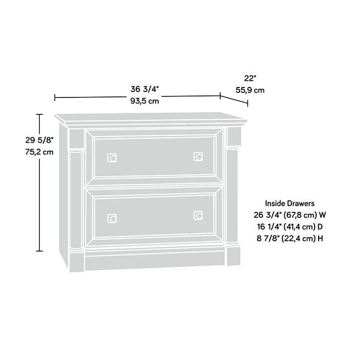 2-Drawer Lateral File Cabinet Full Extension Letter Legal Wood Split Oak Cherry Glacier