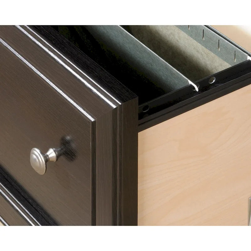 2-Drawer Lateral File Cabinet Full Extension Letter Legal Wood Split Oak Cherry Glacier