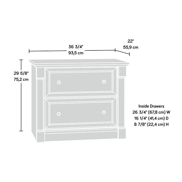 2-Drawer Lateral File Cabinet Full Extension Letter Legal Wood Split Oak Cherry Glacier