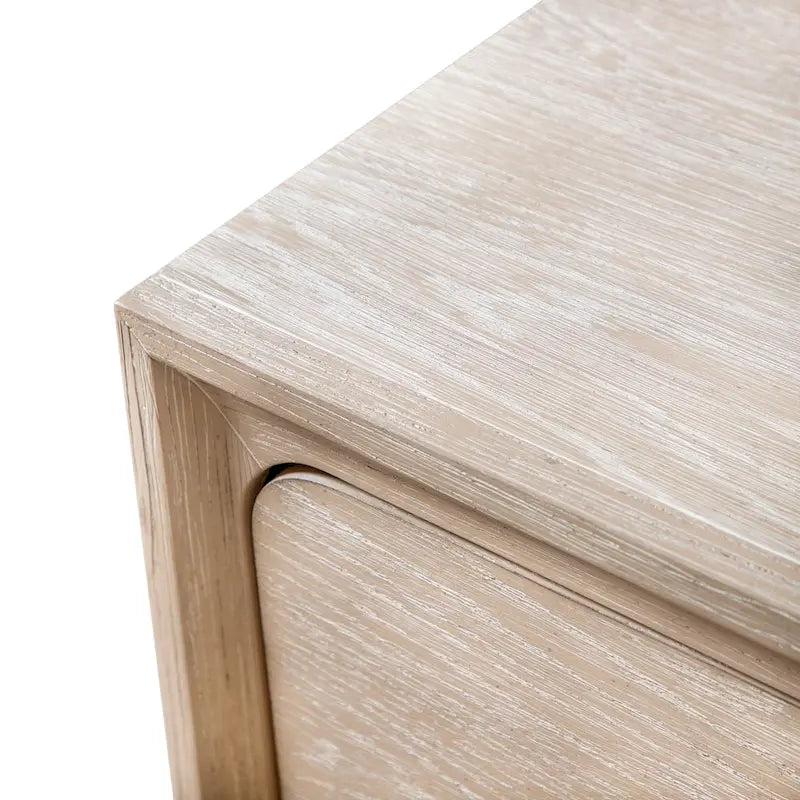 Solid Wood 2-Drawer Nightstand Set of 2 Dovetail Gold Metal Base Light Oak