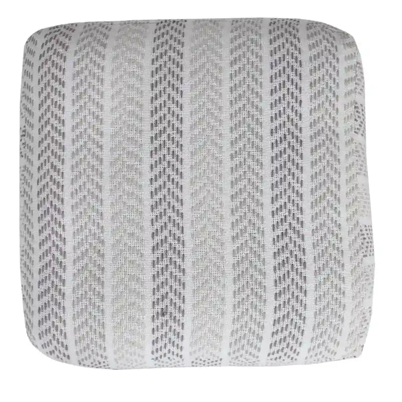 HomeRoots 18 Gray 100% Cotton Ottoman