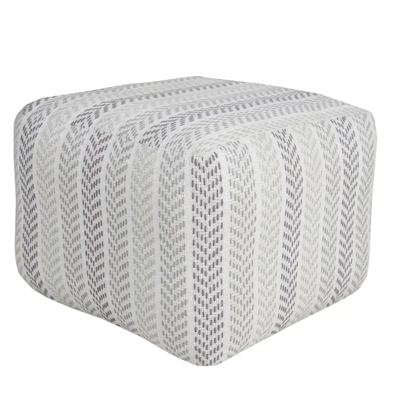 HomeRoots 18 Gray 100% Cotton Ottoman