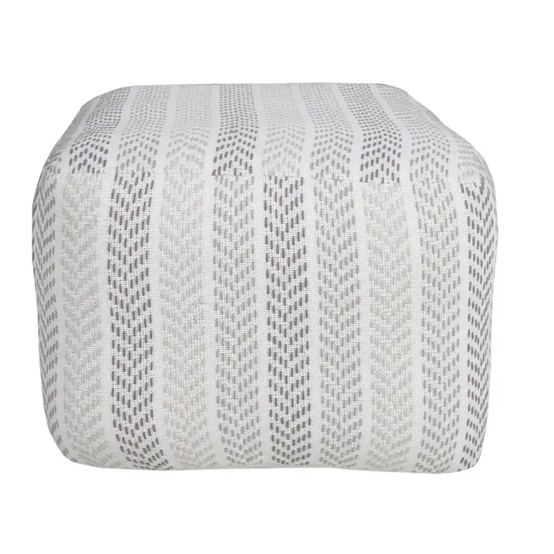 HomeRoots 18 Gray 100% Cotton Ottoman