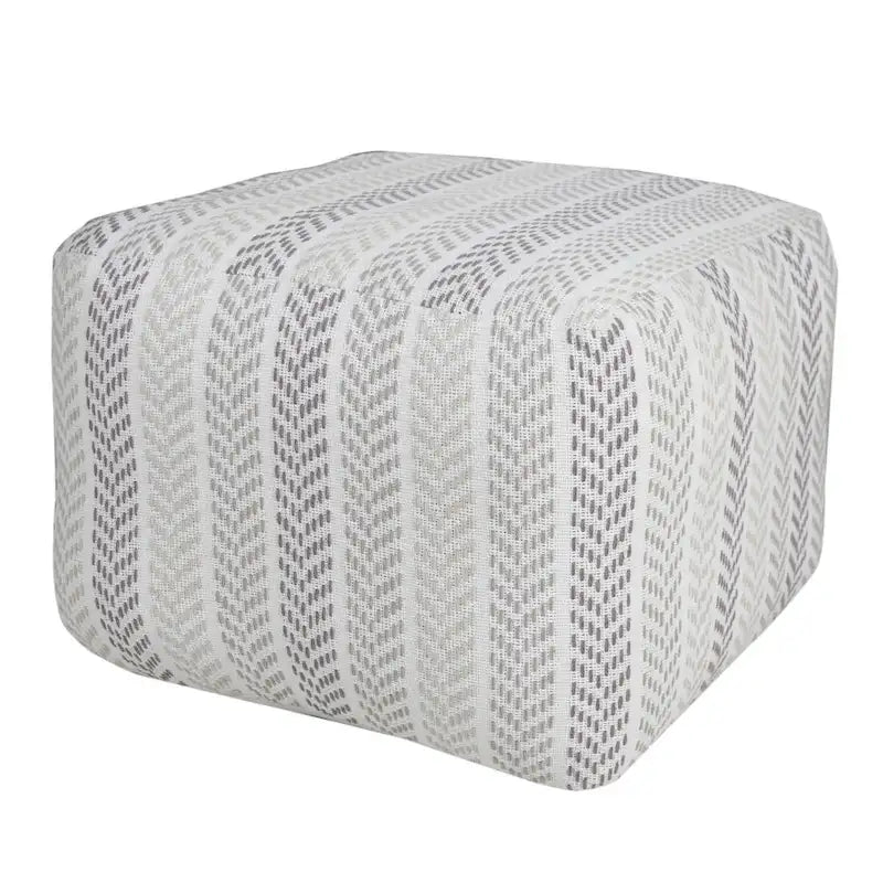 HomeRoots 18 Gray 100% Cotton Ottoman