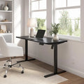 55W Electric Height Adjustable Standing Desk 4 Presets Anti-Collision Black White Maple